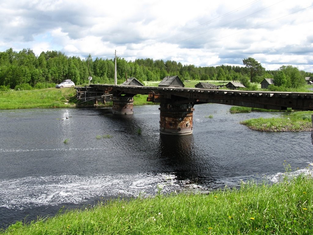 Пяльма мост через реку